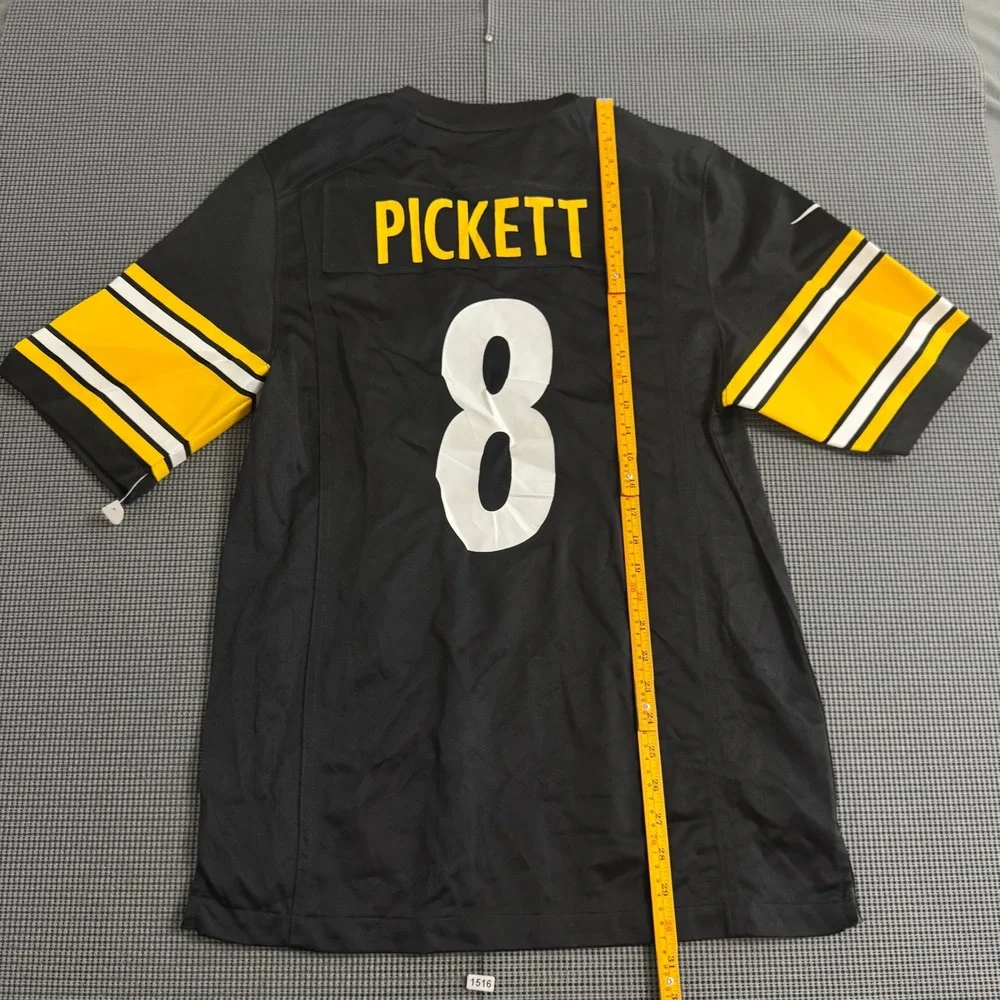 Nike Pittsburgh Steelers Kenny Pickett 8 Jersey Black Mens Small NFL On Field